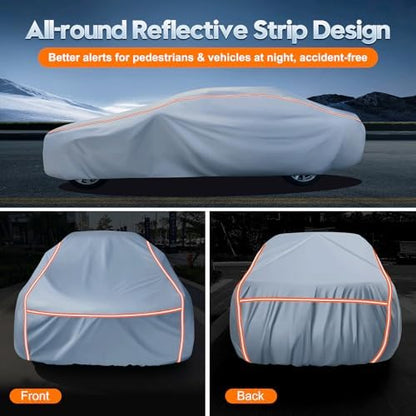 Car Cover Waterproof All Weather 5 S Quick Install Universal Fit Sedan/Coupe/Cabrio (5.Fit Sedan/Coupe/Cabrio Length 178-185 Inch) - Image 6