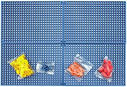 Organizer Genie 76 Piece Pegboard Tool Organizer Starter Kit, Flexible and Specially Designed to Hold All Tools - 4 Blue Pegboards, 36 Socket Holders, 36 Universal Clips by AscendTools