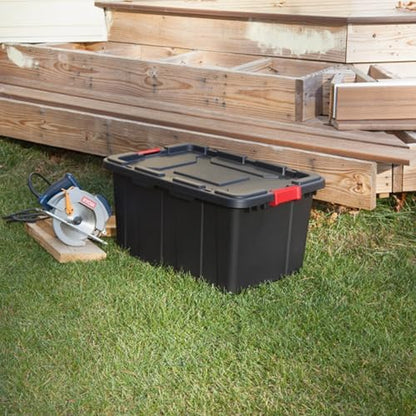 Sterilite Industrial Storage Tote with Lids for Garage, 27 Gallon, 12-Pack - Image 4