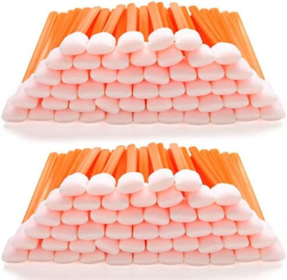 AAwipes Foam Swab Sticks (100 pcs Large Rectangular Foam Tips, 5.25", Orange) Cleanroom Cleaning Swab Sponge Stick for Inkjet Printer, Optical Instruments, Car Detailing by AAWipes
