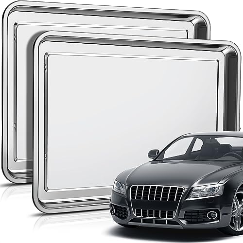 2 Pcs Stainless Steel Oil Drip Pan for Under Car 27.6 x 19.7 Inch by Datanly