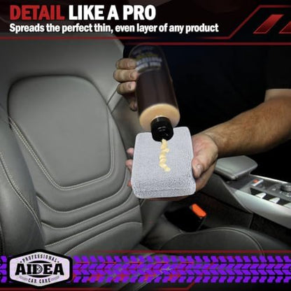 AIDEA Microfiber Applicator Pad-8 Pack, Car Wash Sponge, Grey - Image 5
