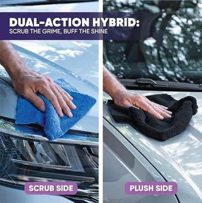 Microfiber Wholesale Pronto Cloths, Dual-Sided Microfiber Cleaning Towels, Soft Plush & Scrub Cloths for Dusting, Scrubbing, Kitchen, Windows & Car Detailing, Absorbent Bulk 50-Pack Multicolor - Image 6