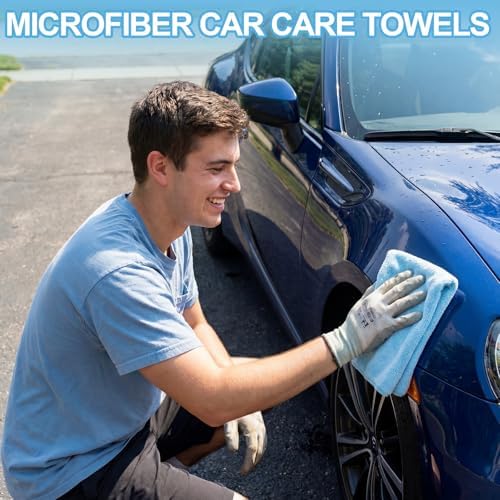 Nuenen Car Microfiber Clean Cloths, Light Blue, 16 x 16 Inch, 60 Pcs - Image 4