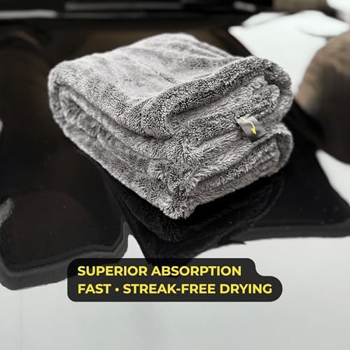 Sleek Max Dry 2K - 2000GSM Microfiber Car Drying Towel, 20x31in, Black - Image 5