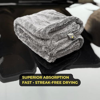 Sleek Max Dry 2K - 2000GSM Microfiber Car Drying Towel, 20x31in, Black - Image 5