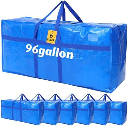 6 Pcs 96 Gallon Extra Large Moving Bags Heavy Duty Storage Bag by Clysee