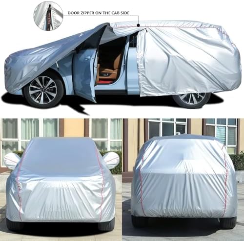 Tecoom Hard Shell Car Cover for Automobiles with Zipper Design, Waterproof All Weather UV-Proof Windproof for Indoor Outdoor Fit 216-230 Inches Full-Size SUV - Image 3