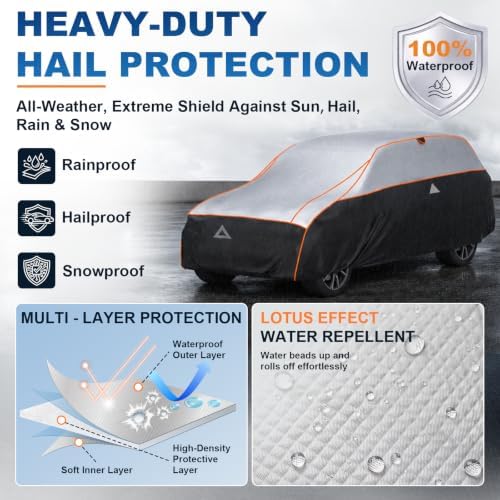 Favoto Hail Protector Car Cover Waterproof Heavy Duty Padded Car Cover - Image 2