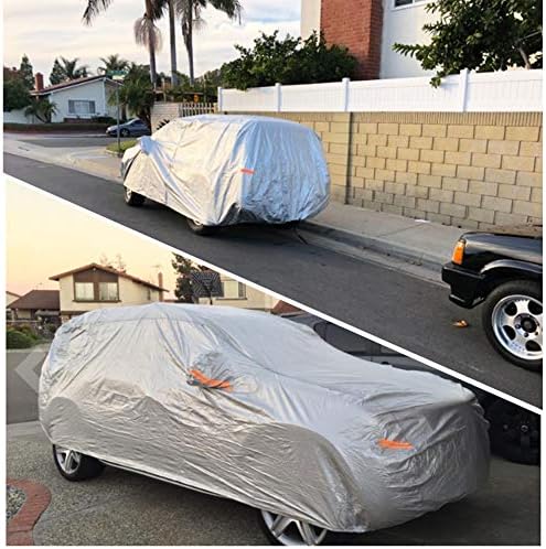 SEAZEN SUV Car Cover Waterproof All Weather, Outdoor Car Covers for Automobiles with Zipper Door, Hail UV Snow Wind Protection, Breathable Oxford Cloth Universal Full Car Cover(Length 191" to 200") - Image 6