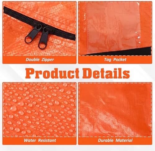 Windyun 4 Pcs 177 Gallon Extra Large Moving Bags XXL Heavy Duty Storage Bag - Image 3