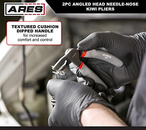ARES 51018 2-Pc Angled Head Needle Nose Pliers Set - 6-In & 8-In - Image 4