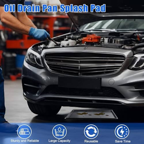 2 Pack Car Oil Drip Pan, 23.6 x 19.68 x 1.2 in Oil Change Drain Pan, Plastic Oil Drip Tray for Under Car, Oil Catch Pan Tray for Garage, Fridges, Washing Machines, Cat Litter Box Bottom - Image 4