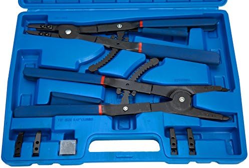 8MILELAKE 16 Inches Heavy Duty Snap-Ring Pliers External and Internal Pliers, Straight, 45°, 90° Tips - Image 3
