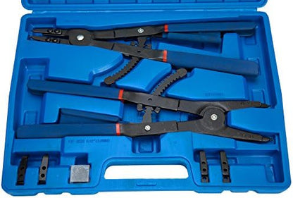 8MILELAKE 16 Inches Heavy Duty Snap-Ring Pliers External and Internal Pliers, Straight, 45°, 90° Tips - Image 3