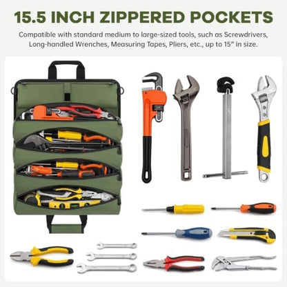 ANILD 15.5 Inch Extra Long Tool Bag Roll Up, Roll Up Tool Bag Organizer - Image 4