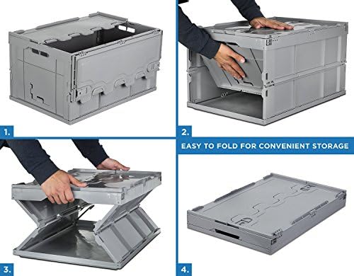 Mount-It! Collapsible Plastic Storage Crate, 65L, 1-Pack - Image 2