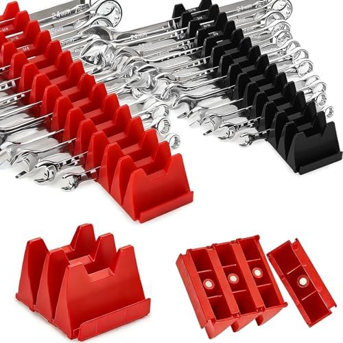 96 pcs Magnetic Modular Wrench Organizers for Tool Drawers - Wrench Rack with Metric&SAE Labels,Tool Storage Set Wrench Holder,Festival for Father and Boyfriend by Monliful