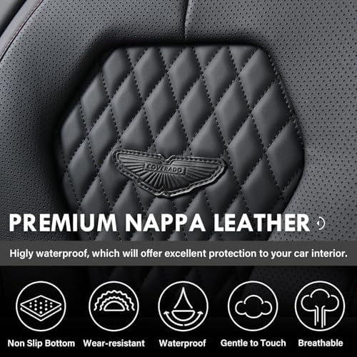 Coverado Seat Covers, Car Seat Covers Front Seats, Black Car Seat Cover, Waterproof Car Seat Covers, Car Seat Cushion, Front Car Seat Covers Leatherette Car Seat Protector Universal Fit Most Cars - Image 5