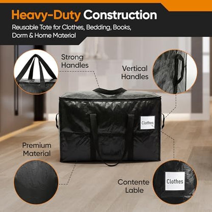 HOLDN’ STORAGE 10 Pack Large Moving Bags, 30 & 45 Gal Heavy-Duty Bags Totes - Image 4