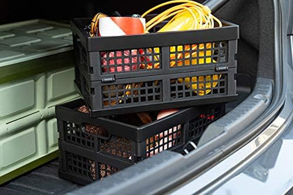 Eslite 16L Plastic Collapsible Storage Crates,Folding Crates Storage,Pack of 4,Black - Image 7