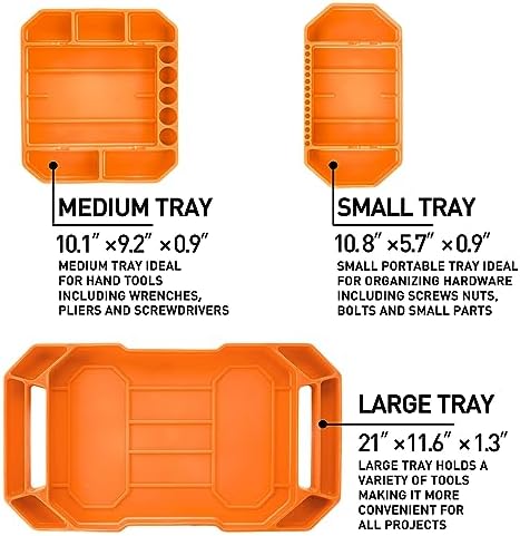 3pcs Large Non-Slip Flexible Silicone Tool Tray, Mechanic Tool Mat, Tool Organizer, Tool Storage, Tool Holder, Grip Mats, No Magnets, Christmas Day Gift for Men, Father’s Day Gift - Image 2