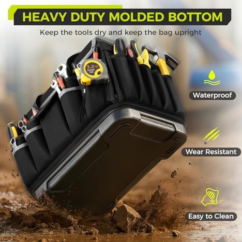 Heavy Duty Tool Bag 16-Inch, Tool Bags for men Toolbox Organizer Tote Gifts - Image 4