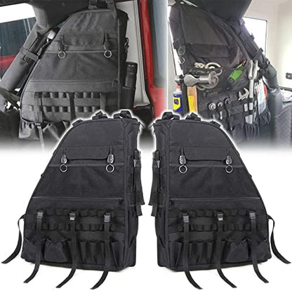 Roll Bar Storage Bag Cargo Cage with Multi-Pockets for 2007~2022 Jeep Wrangler JK TJ JL & Unlimited 4 Doors Organizers Saddlebag Holder Bags Tool Kits (Pack of 2) by Bolaxin