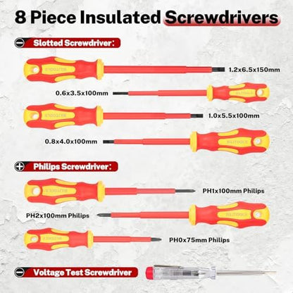 BILITOOLS 1000V Insulated Electrician Tools Set, Insulated Screwdrivers Set - Image 3