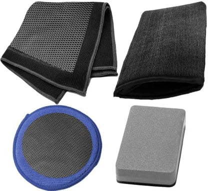 4-Piece Car Detailing Clay Bar Kit with Mitt & Towel Microfiber by Fukaixiang