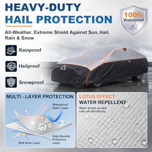 Favoto Hail Protector Car Cover Waterproof Heavy Duty Padded Car Cover - Image 2