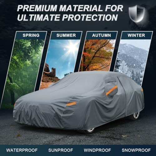 GUNHYI 16 Layers Car Cover Waterproof All Weather for Sedan Heavy Duty - Image 6