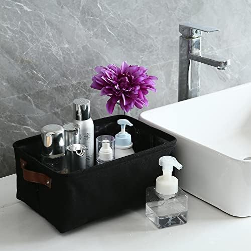 Hinwo 7.9L Compact Canvas Storage Bin with Handles, 6-Pack - Image 3