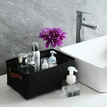 Hinwo 7.9L Compact Canvas Storage Bin with Handles, 6-Pack - Image 3