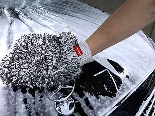 Maxshine Universal Black & White Microfiber Wash Mitt – Premium Scratch-Free, Lint-Free Mitt for Washing Cars, Trucks & Motorcycles – Reusable Auto Detailing Accessory (Pack of 2) - Image 4