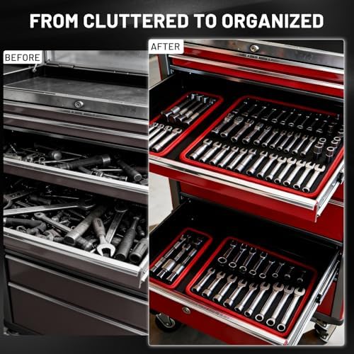 Magnetic Tool Mat Set, 3-Piece Flexible Magnetic Parts Holder with Double-Sided 40 lb Grip, PVC Non-Slip Tool Tray Pads for Screws, Bolts, Garage, Workshop and Auto Repair - Image 5