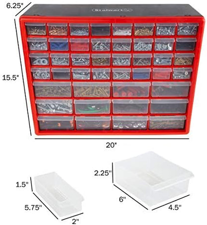 Stalwart 44 Drawer Storage Cabinet with 12 Large, 32 Small Compartments - Image 3