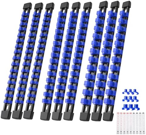 Reniteco 9-Pack Socket Organizer Set, 1/4" x 48 3/8" x 45 1/2" x 36 Clips by Reniteco