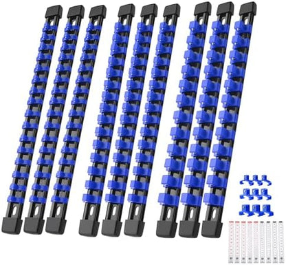 Reniteco 9-Pack Socket Organizer Set, 1/4" x 48 3/8" x 45 1/2" x 36 Clips by Reniteco