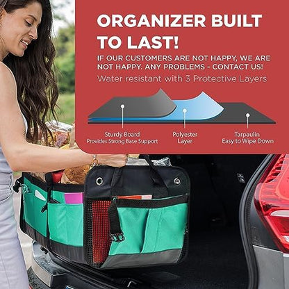Teal Car Trunk Organizer for SUV & Auto Cargo Storage, Large - Image 5