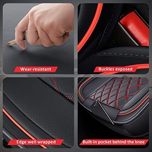 MIROZO 2PCS Front Seat Covers, Leather Car Seat Covers for Sedan, Truck,SUV - Image 3