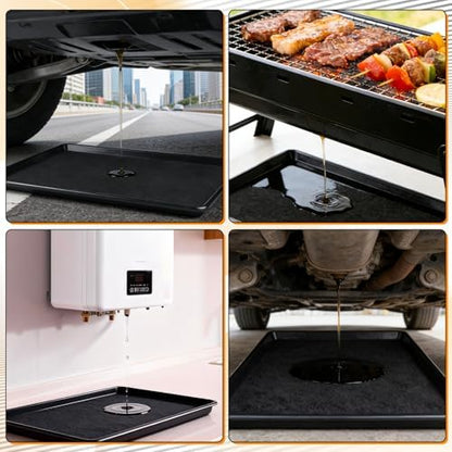 Oil Drain Pan,35" x 24" Large Oil Drip Tray for Under Car with No Splatter Pad, Leak-Proof Garage to Keep Floor Clean, Reusable Automotive Fluid Change Tray (3 PCS) - Image 7