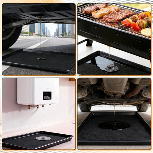 Oil Drain Pan,35" x 24" Large Oil Drip Tray for Under Car with No Splatter Pad, Leak-Proof Garage to Keep Floor Clean, Reusable Automotive Fluid Change Tray (2 PCS) - Image 7