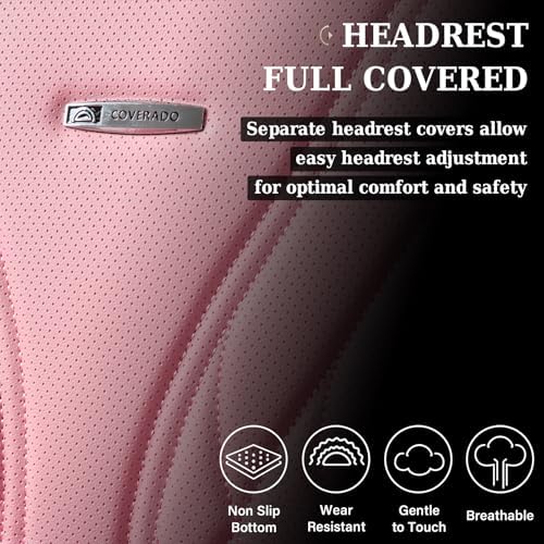Coverado Car Seat Covers, Car Seat Covers Front Seats, 2-Pack Front Seat Cover, Nappa Leather Waterproof Seat Covers, Car Seat Protectors, Automotive Seat Covers Universal Fit for Most Vehicles - Image 3