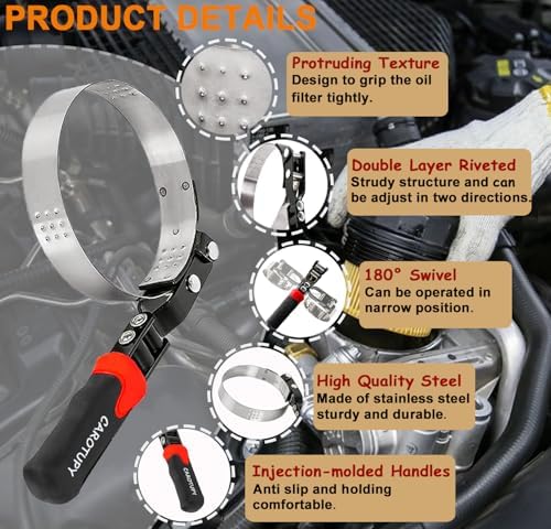 Oil Filter Wrench Set, Adjustable Oil Filter Removal Tool, 7 Pcs - Image 4