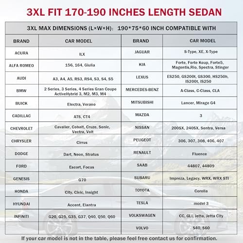 Car Cover Waterproof All Weather, Coverado Soft Cotton Backing Full Exterior Covers with Zipper Door Snow Wind Sun UV Hail Protector Outdoor Car Cover Universal Fit for 170-190 inches Length Sedan - Image 6