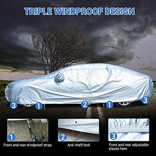 Tecoom Car Cover Waterproof All Weather, Full Exterior Covers - Image 5