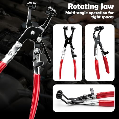 17 PCS Hose Clamp Pliers Set with Flexible Long Reach Cable, Professional Radiator & Fuel Line Removal Kit. (17 PCS) - Image 3