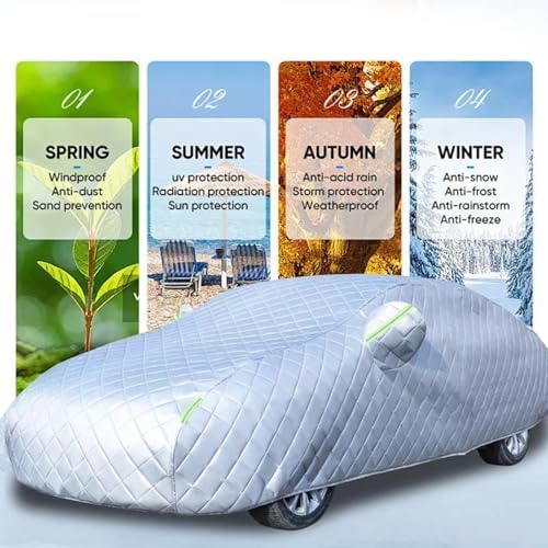 Waterproof Car Cover fit for Renault Captur Cover, Hail Car Cover Protection All Weather Snowproof UV Protection Windproof, Silver - Image 5