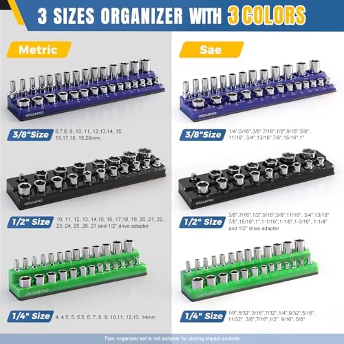 9PCS Magnetic Socket Organizer & Magnetic Wrench Organizer Set - Image 2